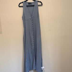 ASOS Light Blue Button-Front Maxi Dress